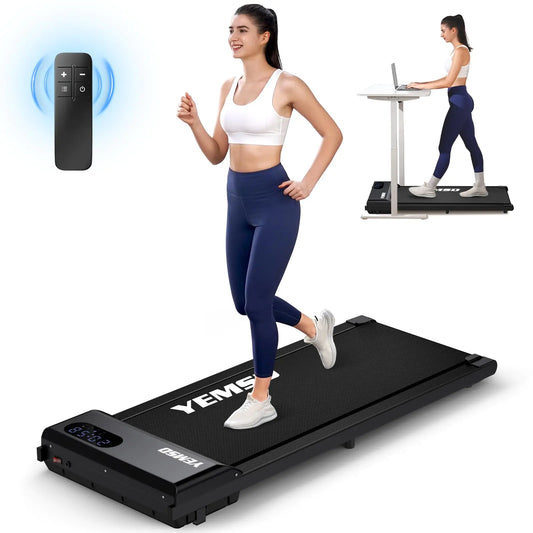 Walking Pad Under Desk Treadmill for Home and Office 330 Lbs Capacity 3 in 1 Portable Treadmill with Remote Control Classic Black
