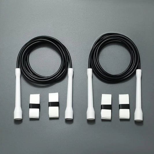 IDOU | Black 5mm PVC Jump Ropes for Fitness | Adjustable Boxing Jump Rope w/Unbreakable Handles & Ultra-Durable Non-Kinking PVC | Skipping Rope for Men & Women & Speed Jump Rope/ 2 Pack