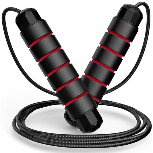 Jump Rope Jump Rope with Adjustable Foam Handle Tangle Free Quick Jump Rope with Ball Bearings for Fitness Suitable for Fitness Home Workout and Slim Body Black 1 Pack
