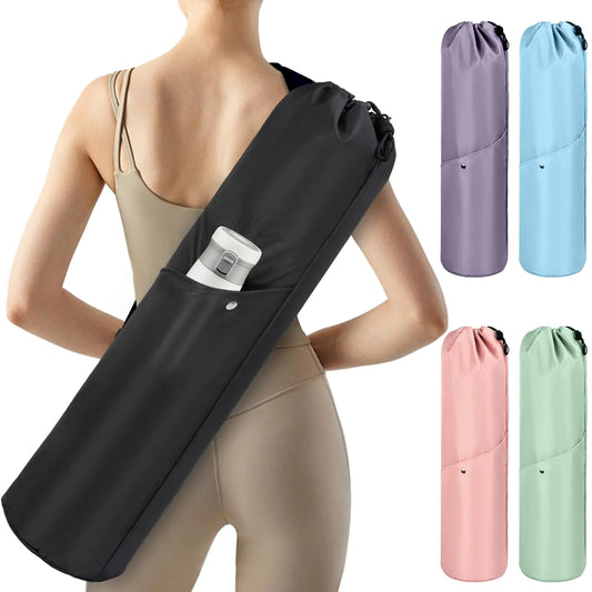 ITHWIU Yoga Mat Bag with Multi-Functional Storage Pockets Waterproof Yoga Mat Carrying Bag with Adjustable Strap & Yoga mat storage cord Fits Gym Class Beach Park Travel Black
